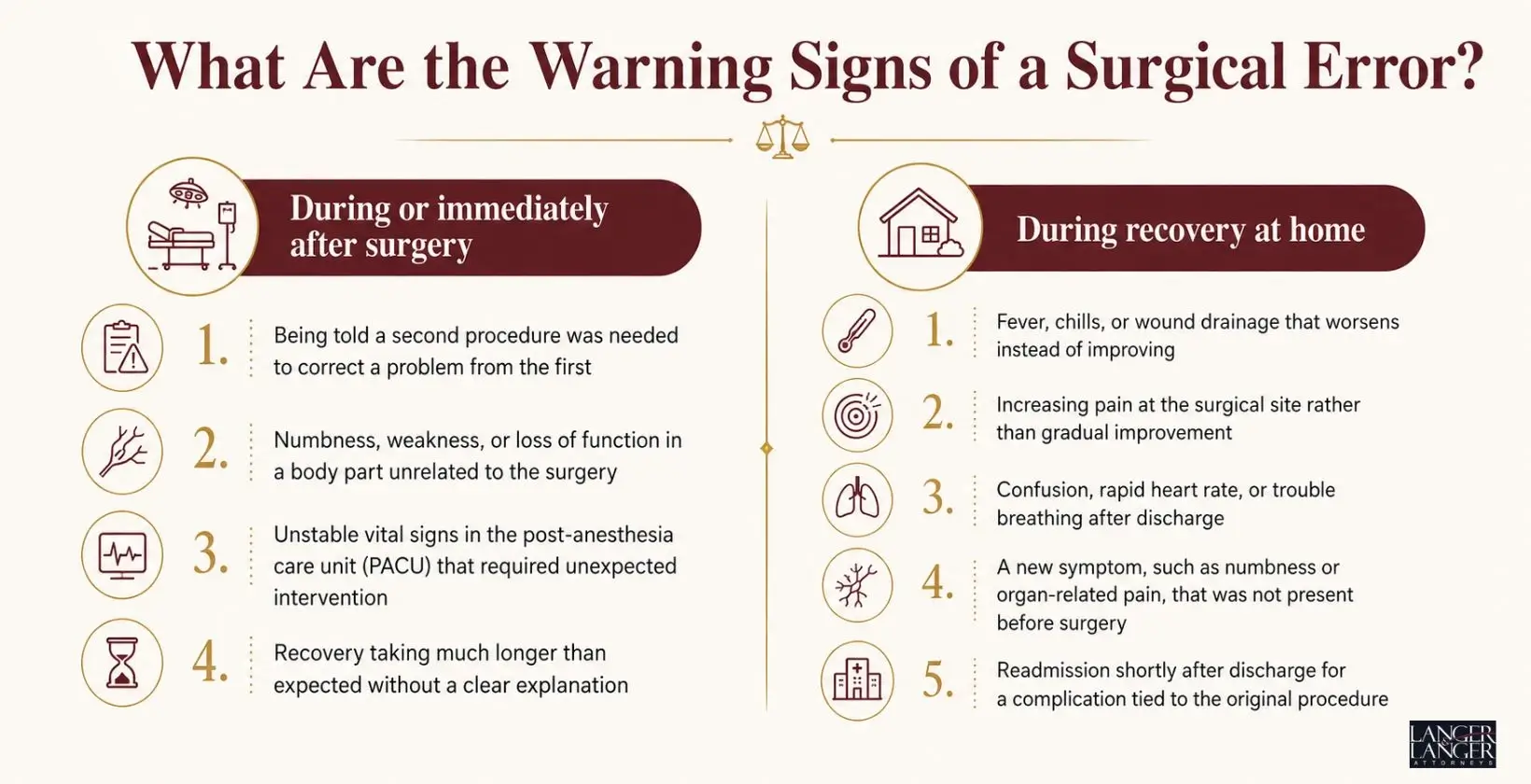 Warning signs of surgical errors