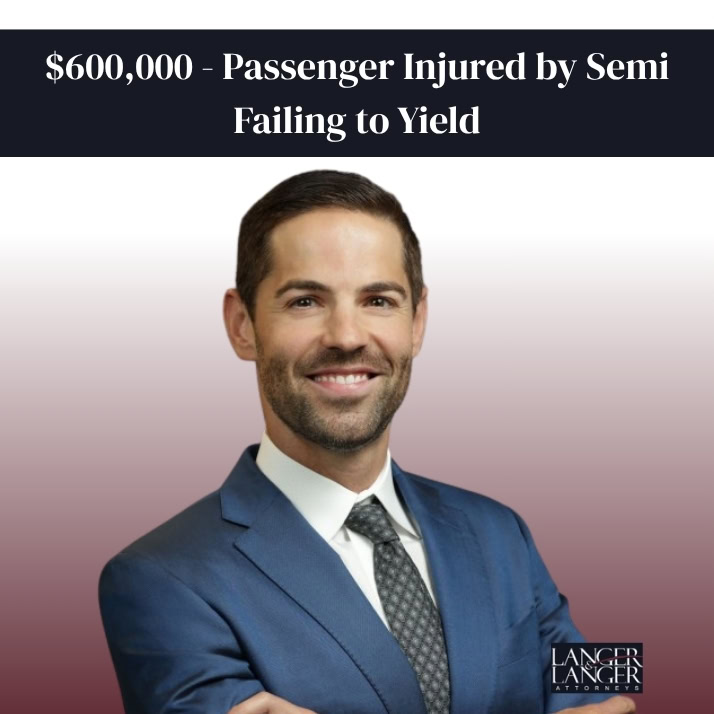 600000 Passenger Injured by Semi Failing to Yield