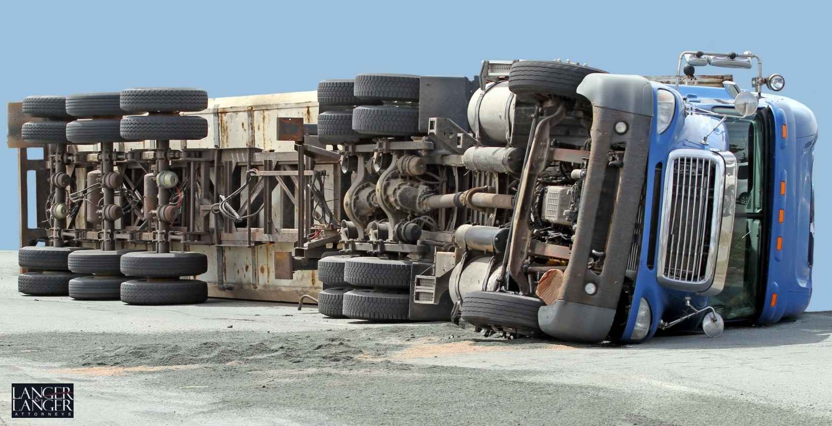 Semi Overturns in Two-Vehicle Crash