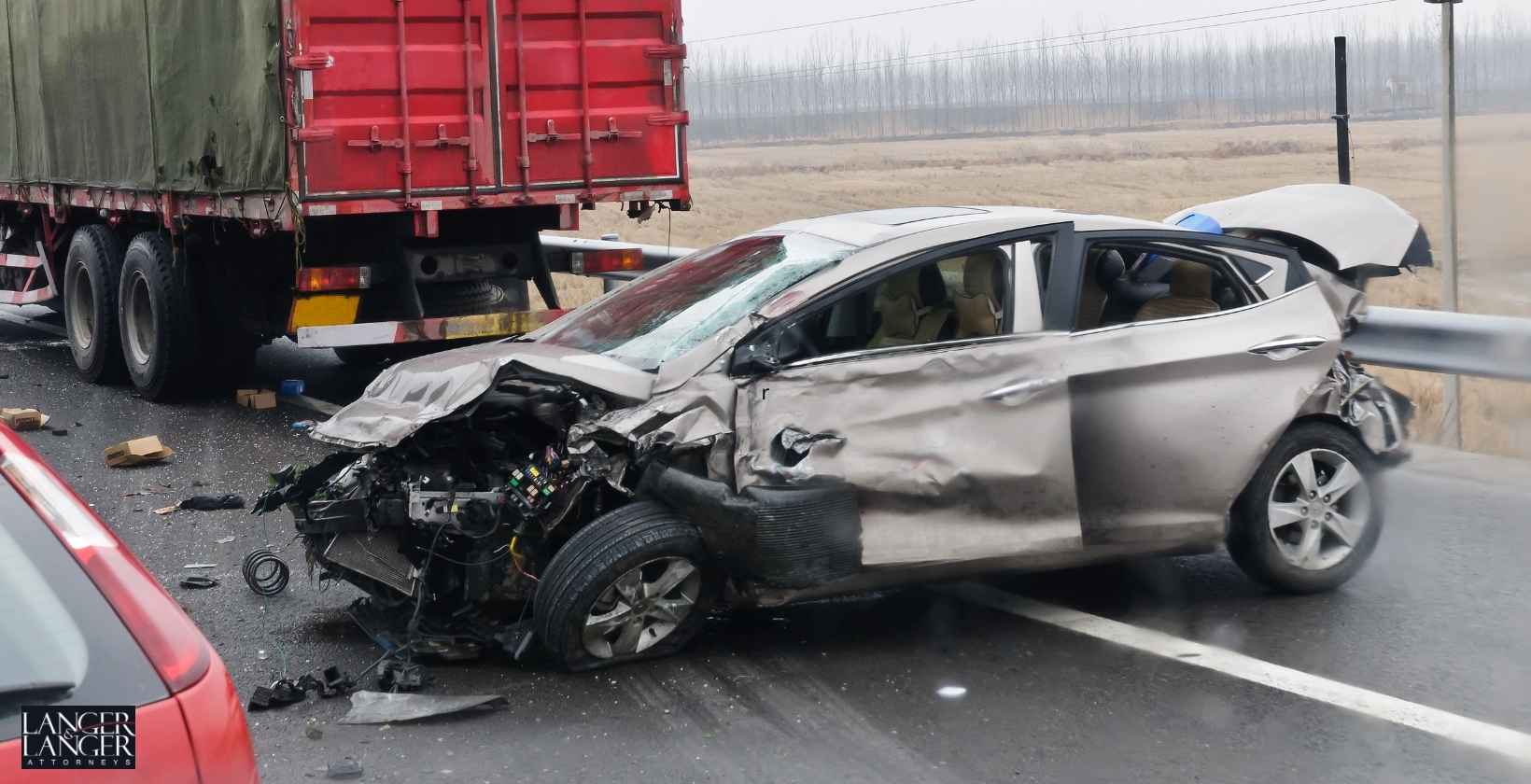 Semi vs Passenger Car Crash